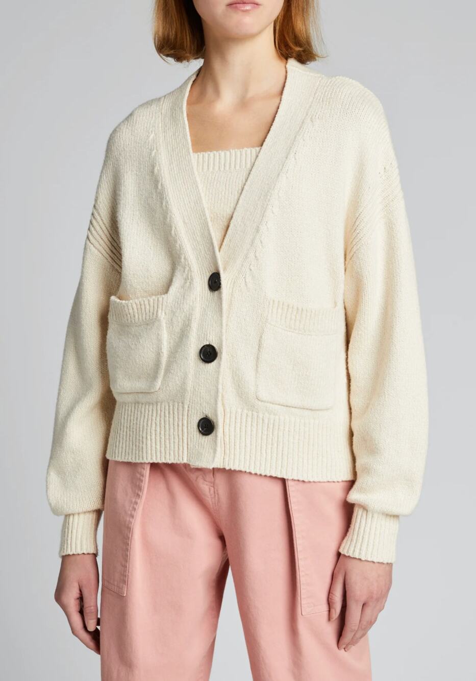 ALC Vincent Cardigan Sweater XS White Cream A.L.C. Button Cashmere Prep Luxury